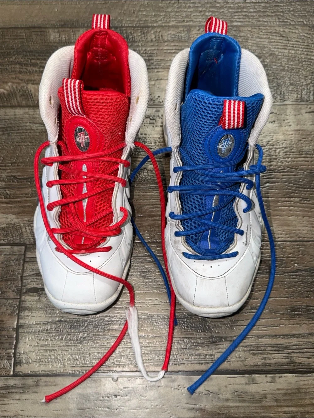 Nike Kids Two-Tone Red & Blue Basketball Sneakers